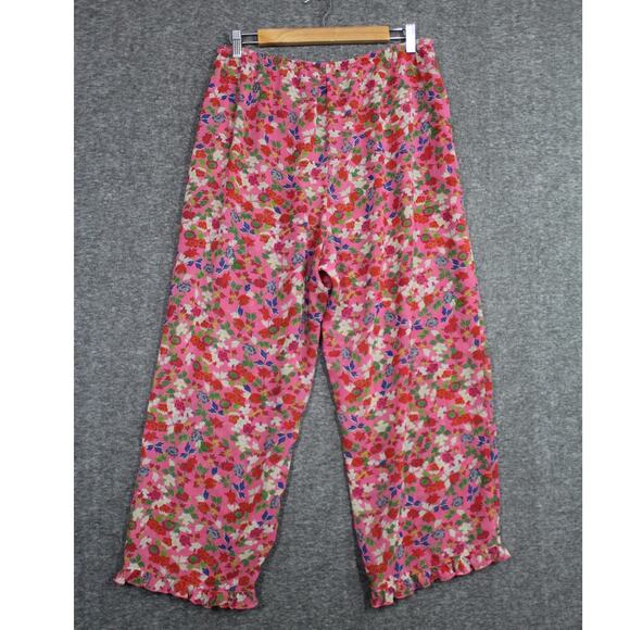 Josie by Natori Floral Pajama Crop Pants Loungewear Sheer Swim Cover Up XL - Picture 1 of 4